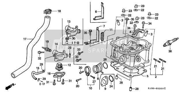 19313KM1000, Tube, Thermostat, Honda, 2